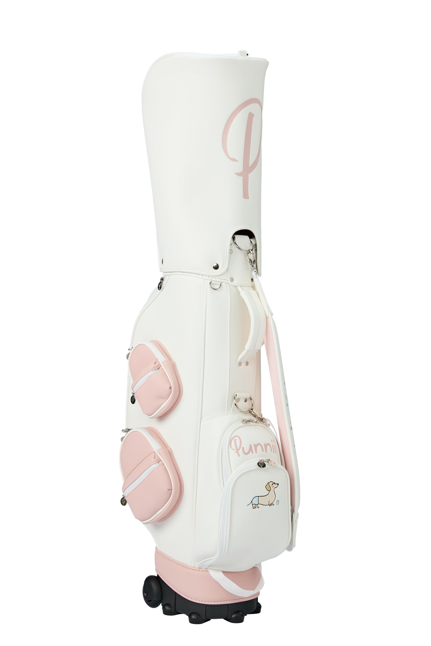  Pink and white cart bag