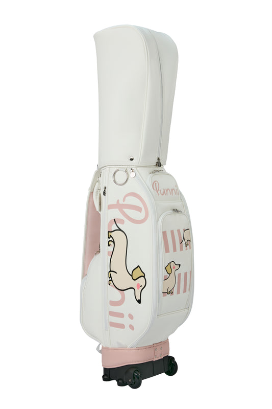  Pink and white cart bag