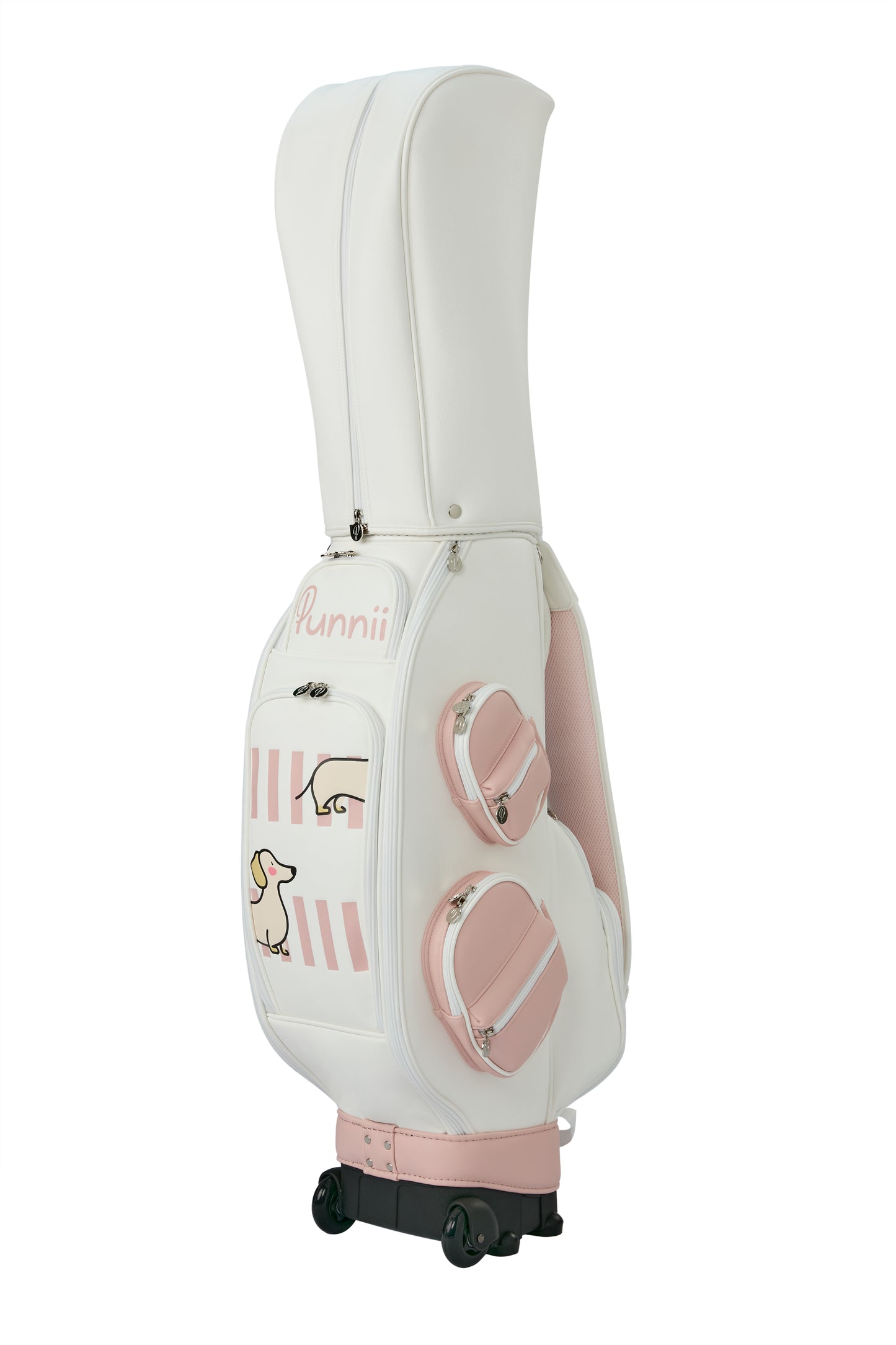  Pink and white cart bag