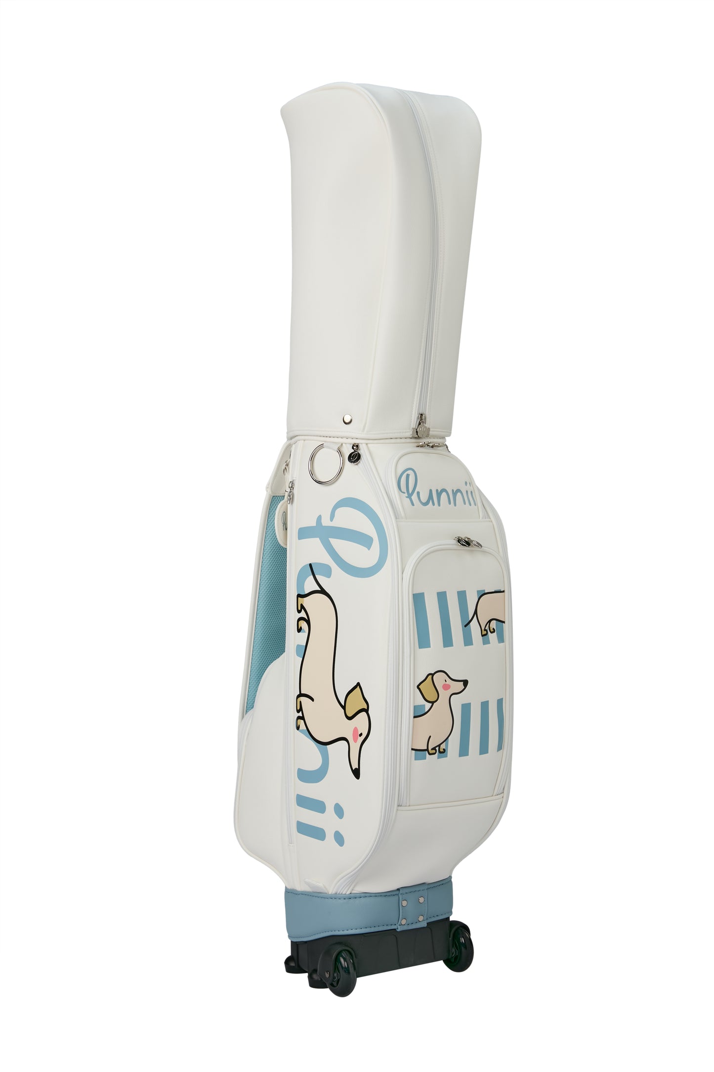 Blue and white cart bag