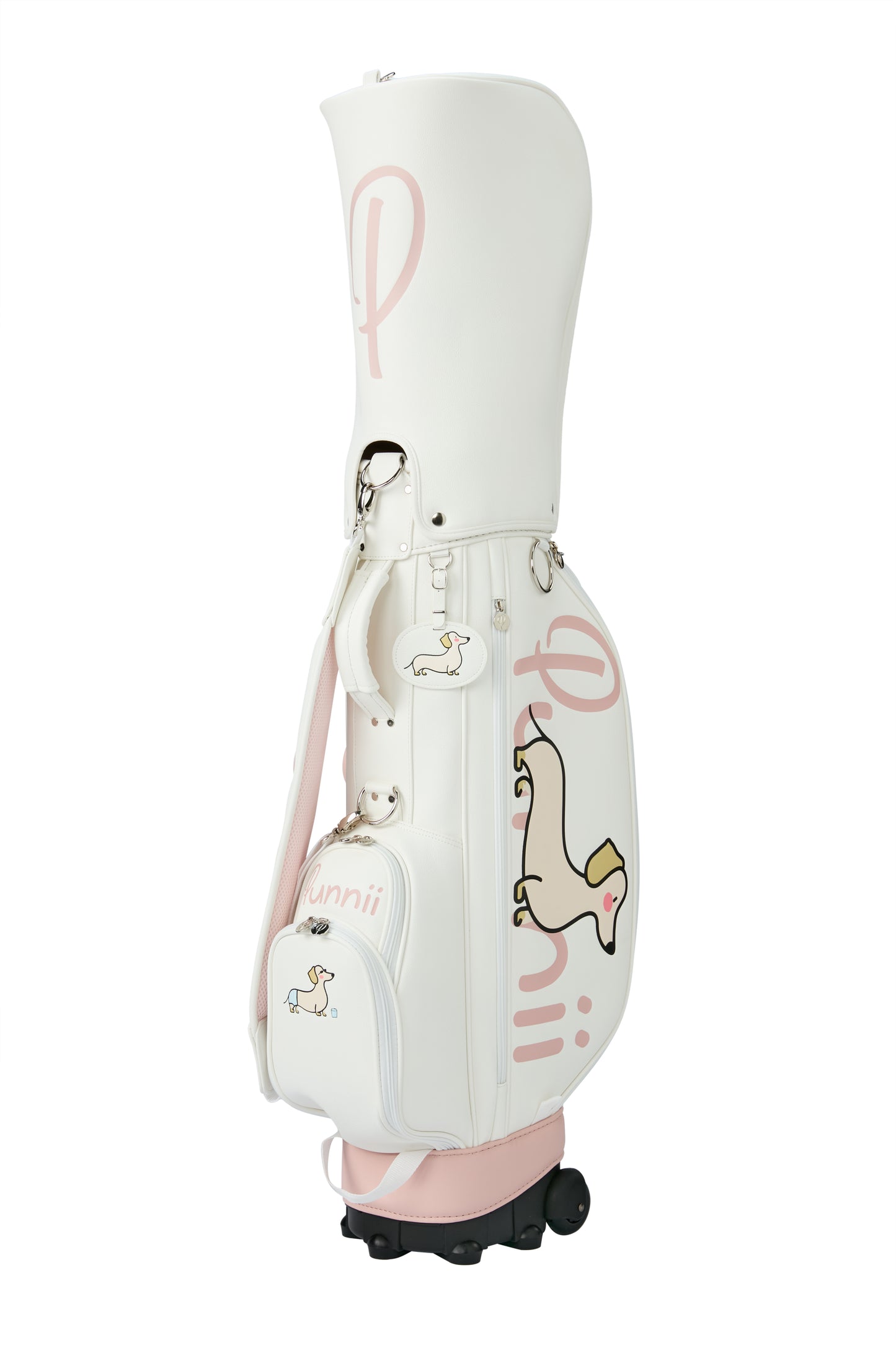  Pink and white cart bag