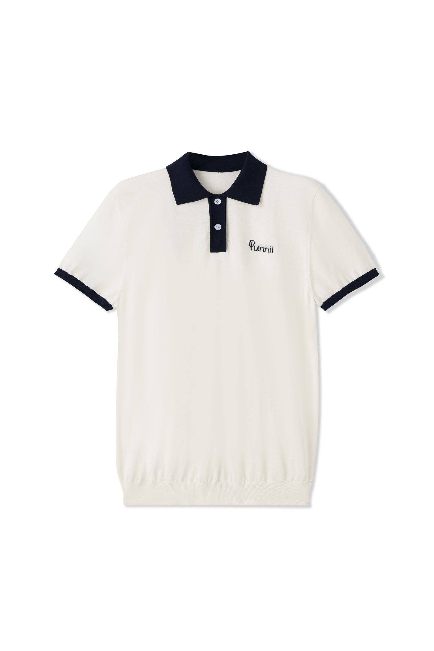 Woven short-sleeved polo shirt
