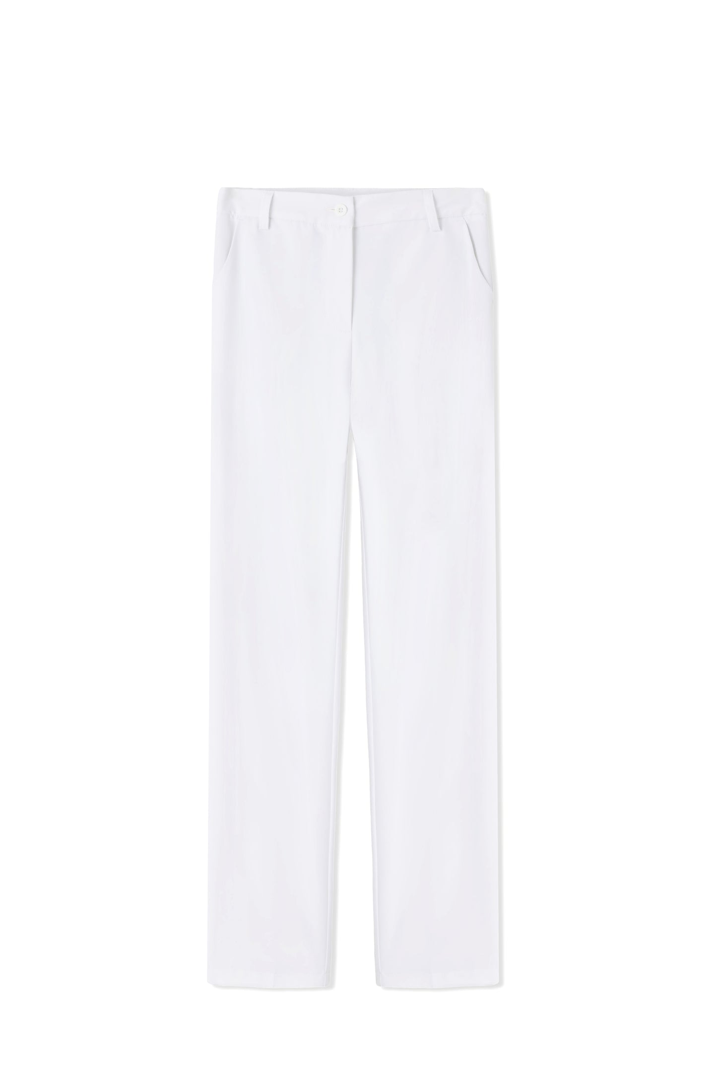 Straight-leg white trousers