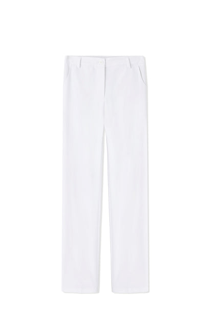 Straight-leg white trousers