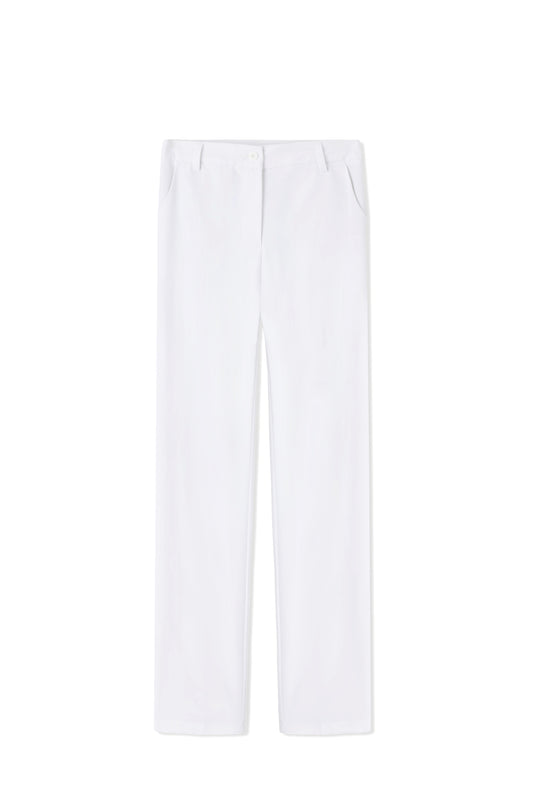 Straight-leg white trousers