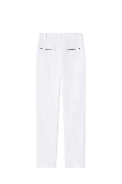Straight-leg white trousers