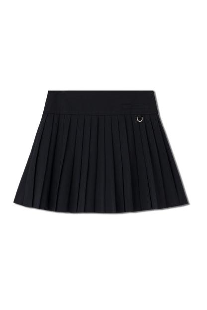 pleated mini skirt