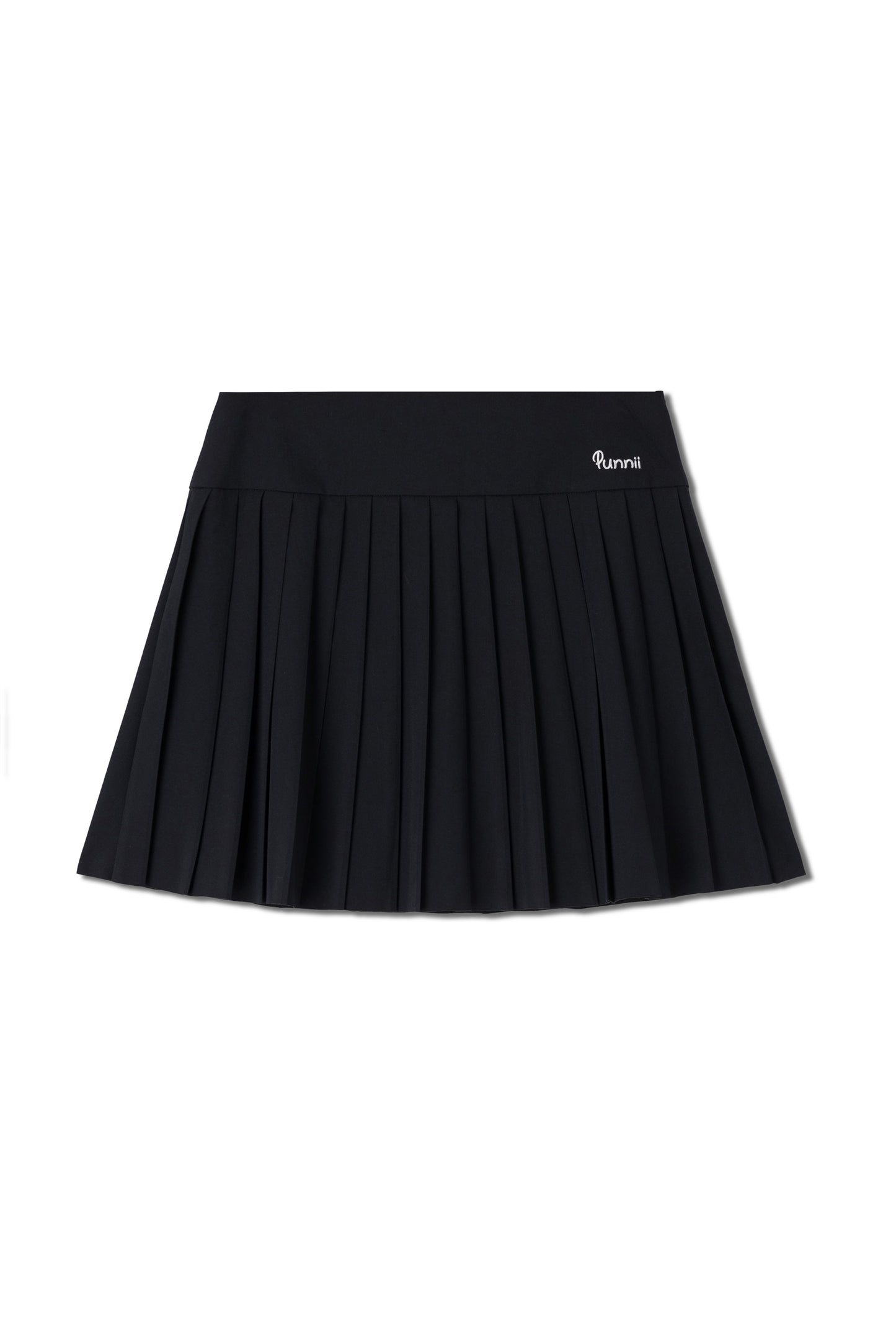 pleated mini skirt