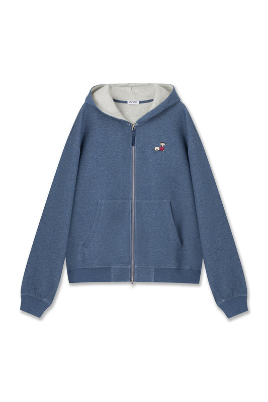 Zip-Up Hoodie (Denim Blue)