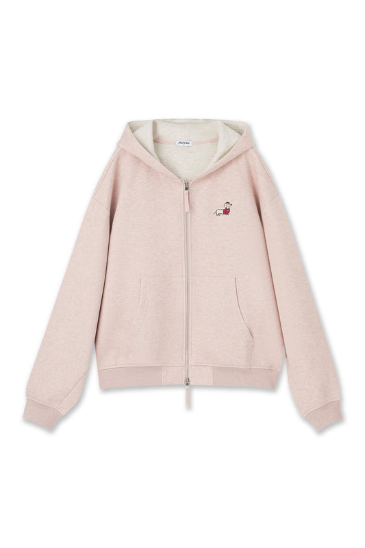 Zip-Up Hoodie (Lavender Pink)