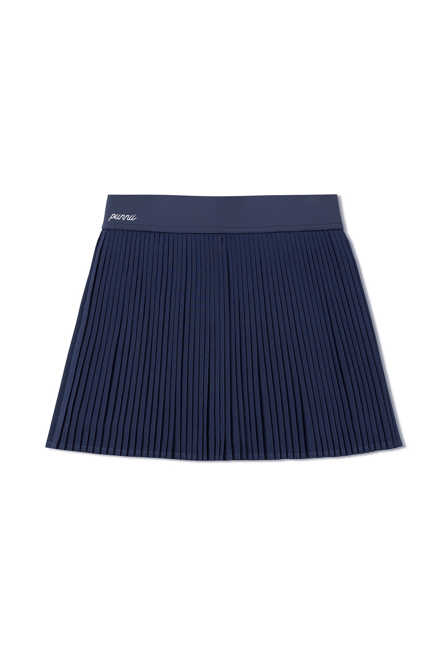 Pleated mini skirt (navy blue)