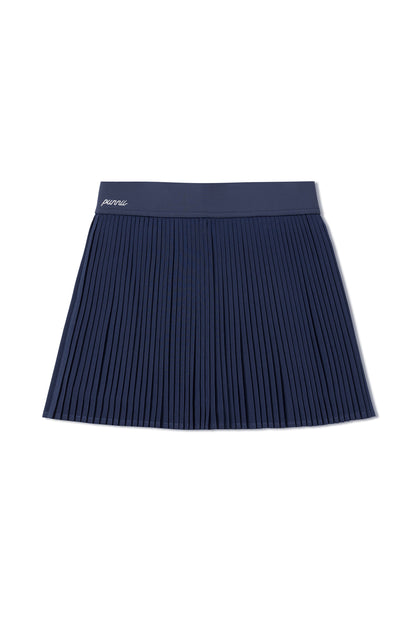 Pleated mini skirt (navy blue)