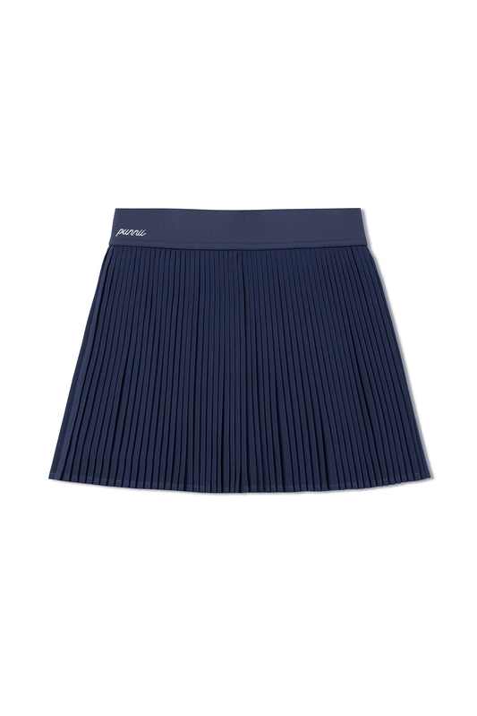 Pleated mini skirt (navy blue)