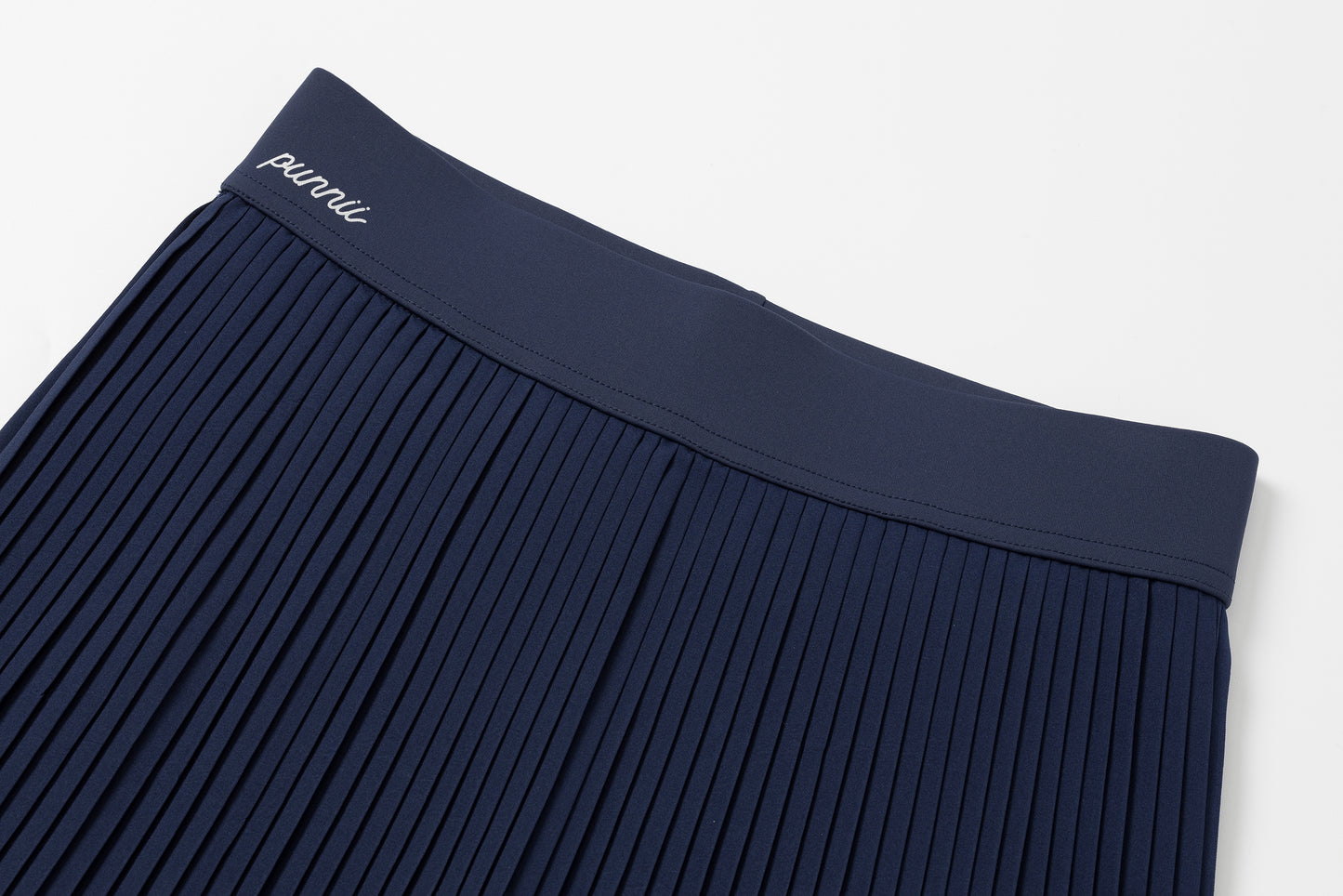 Pleated mini skirt (navy blue)