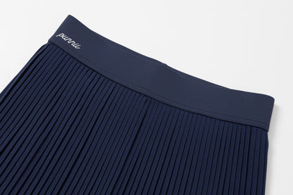 Pleated mini skirt (navy blue)