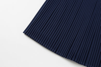Pleated mini skirt (navy blue)