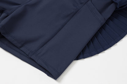 Pleated mini skirt (navy blue)