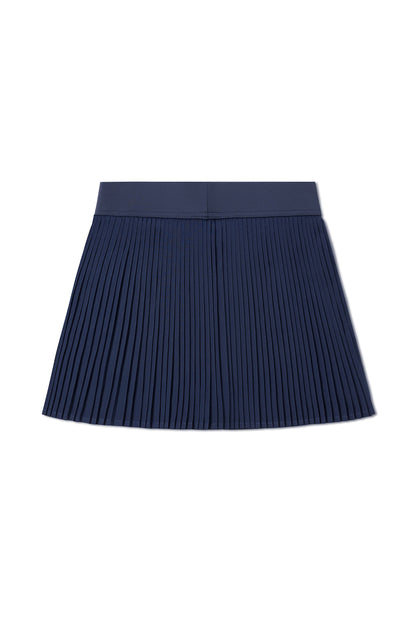 Pleated mini skirt (navy blue)