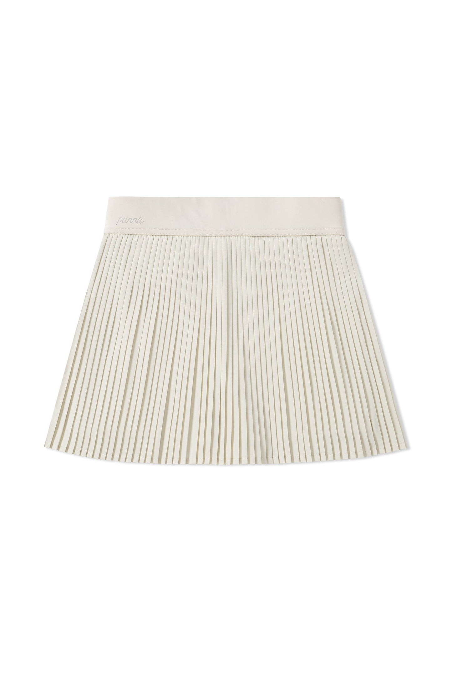 Pleated mini-skirt (beige)