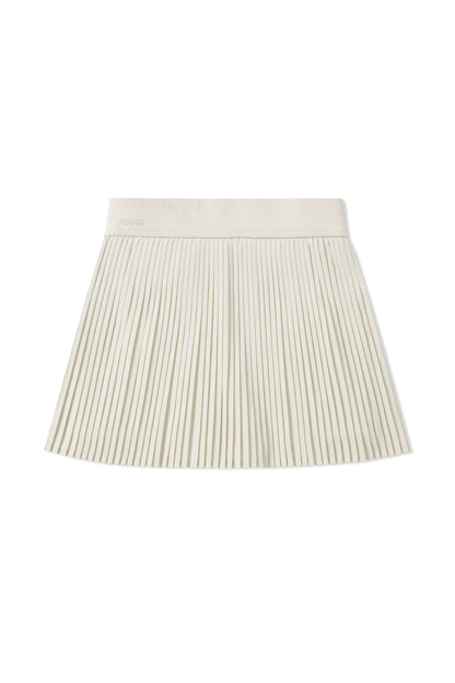 Pleated mini-skirt (beige)