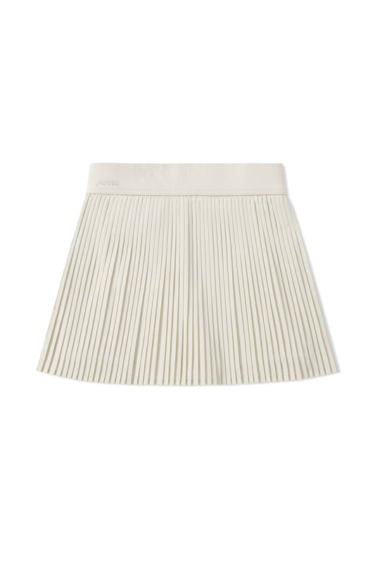 Pleated mini-skirt (beige)