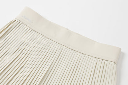 Pleated mini-skirt (beige)
