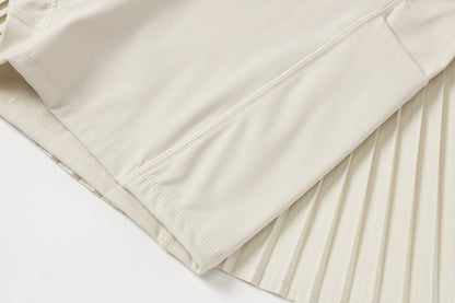 Pleated mini-skirt (beige)