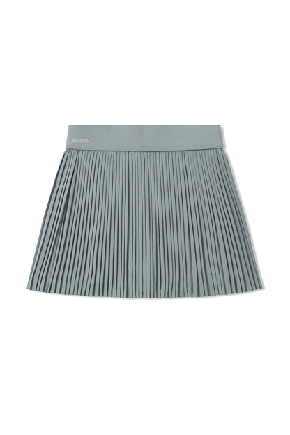 Pleated Mini Skirt (Blue-Grey)