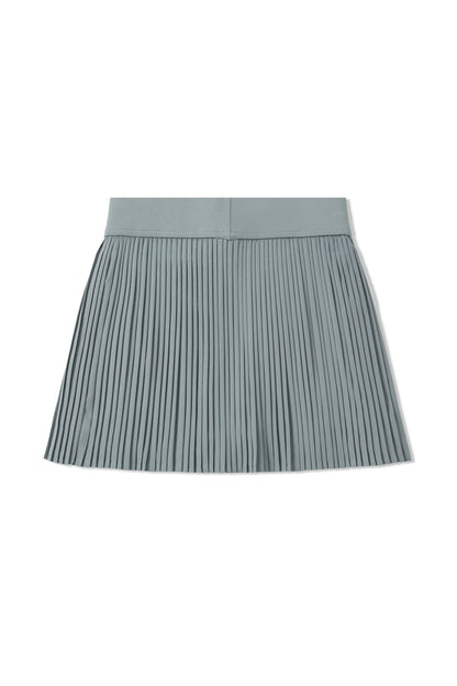 Pleated Mini Skirt (Blue-Grey)