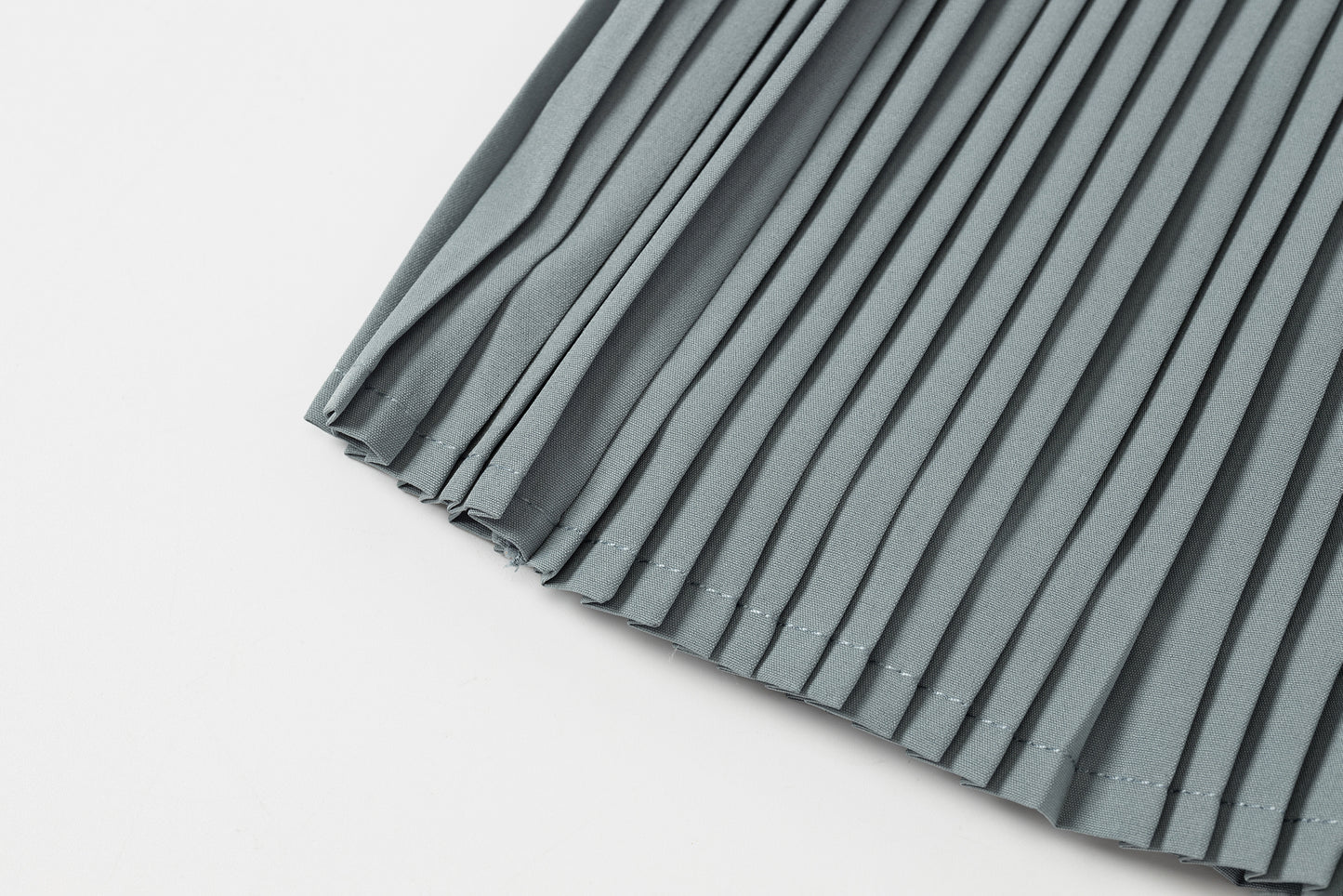 Pleated Mini Skirt (Blue-Grey)
