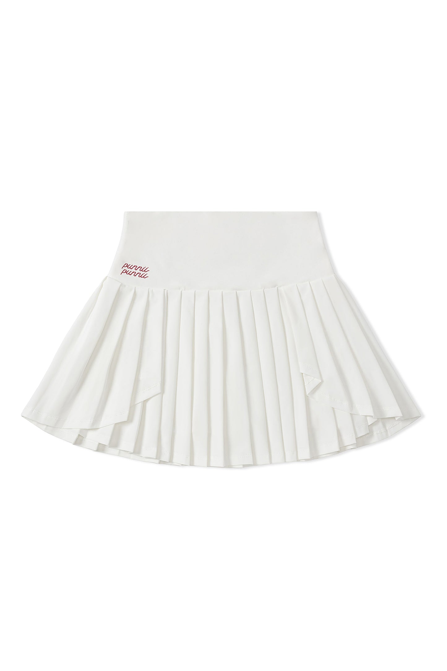 High-waisted pleated skirt (white)