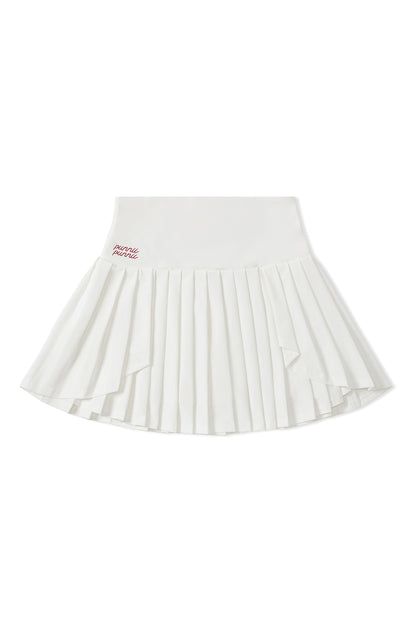 High-waisted pleated skirt (white)