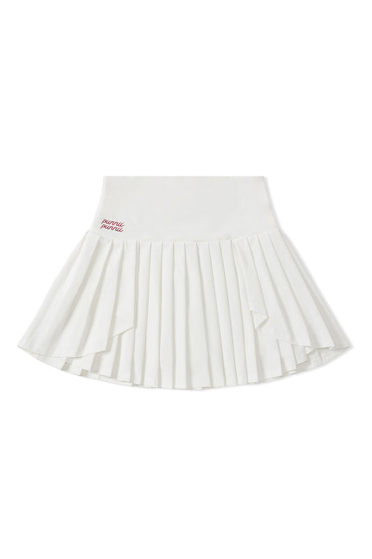 High-waisted pleated skirt (white)