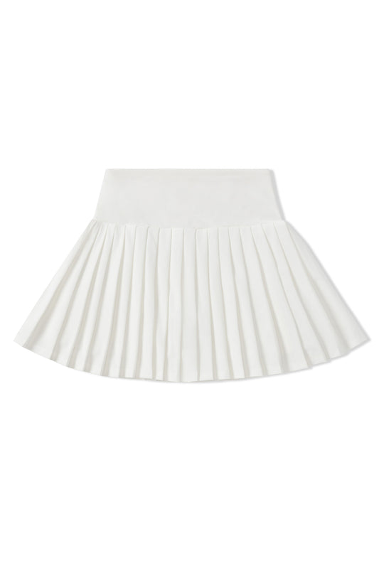 High-waisted pleated skirt (white)
