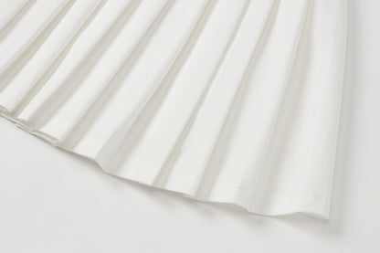 High-waisted pleated skirt (white)