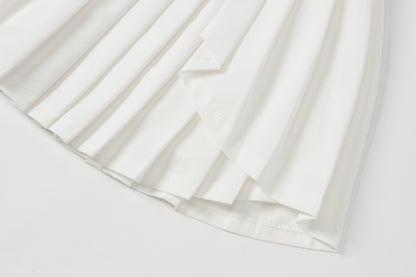 High-waisted pleated skirt (white)