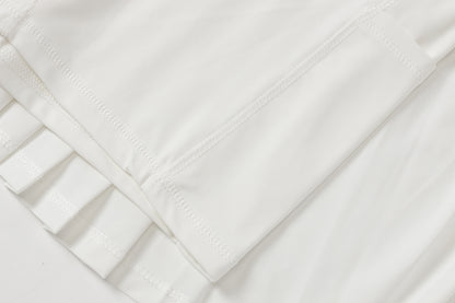 High-waisted pleated skirt (white)