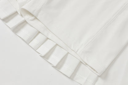 High-waisted pleated skirt (white)