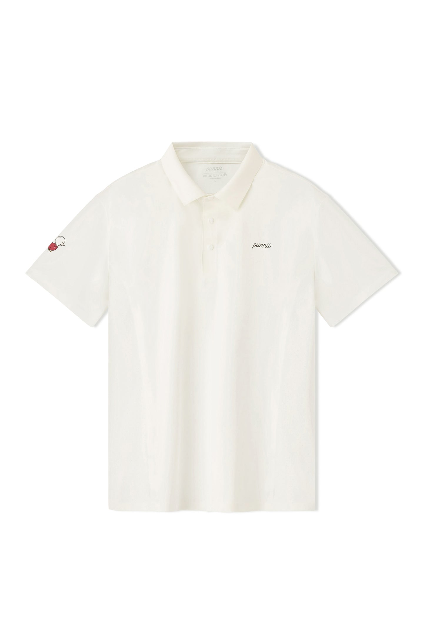 Quick-dry Sleeve Emblem Men's Polo (White)