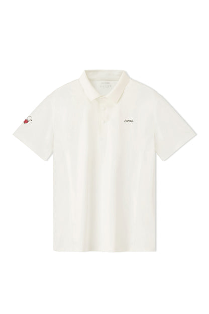Quick-dry Sleeve Emblem Men's Polo (White)