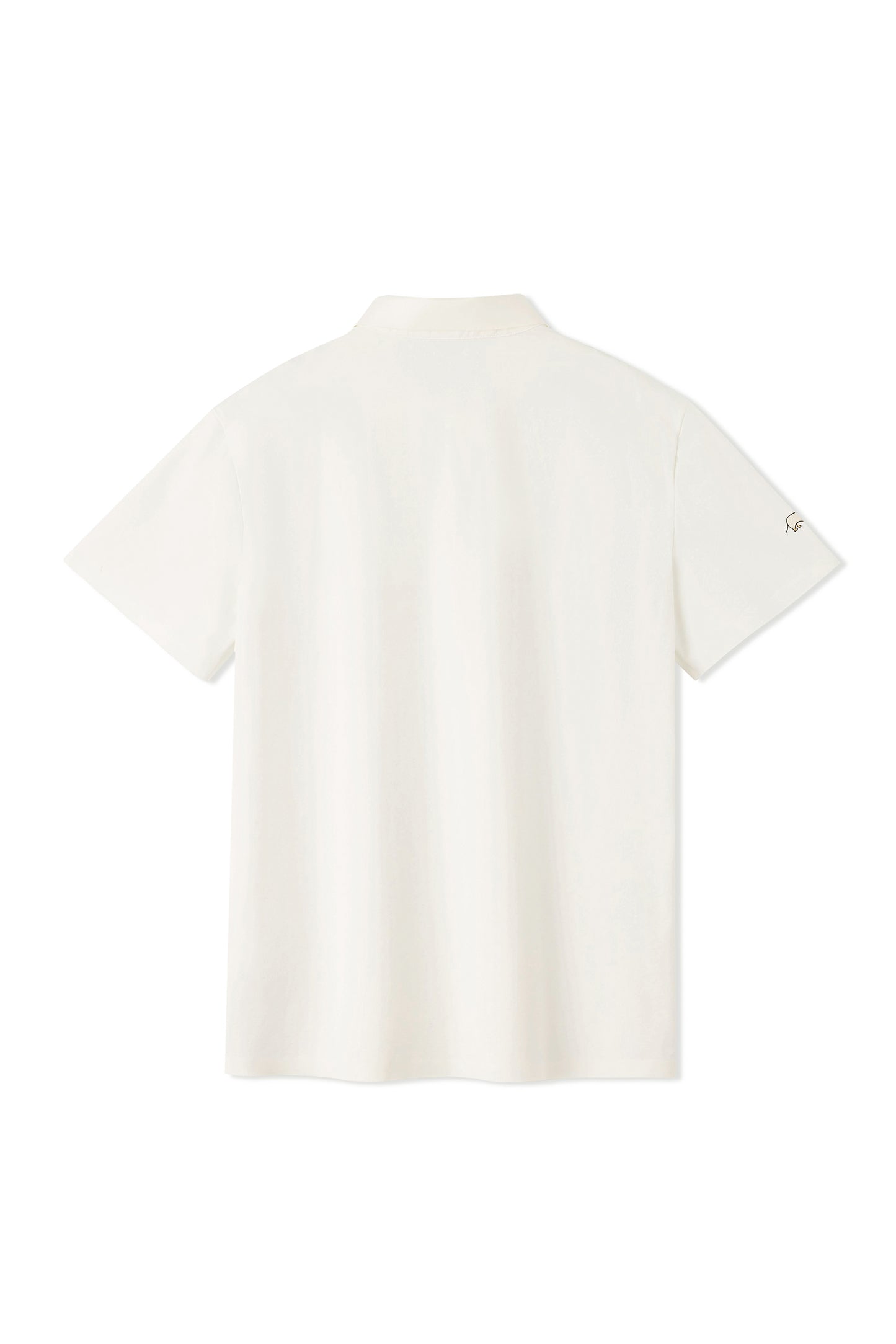 Quick-dry Sleeve Emblem Men's Polo (White)